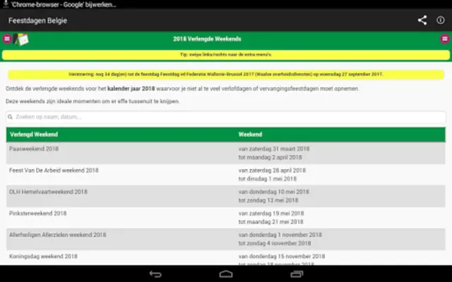 Belgian Holidays Calendar android App screenshot 9