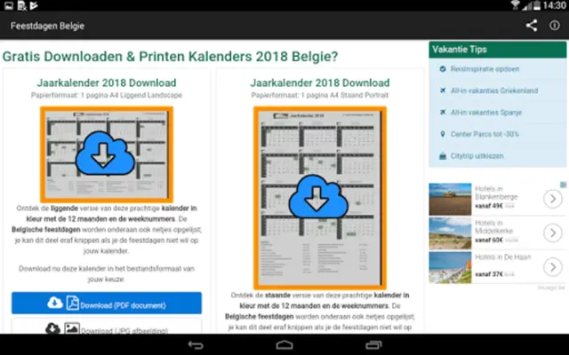 Belgian Holidays Calendar android App screenshot 10