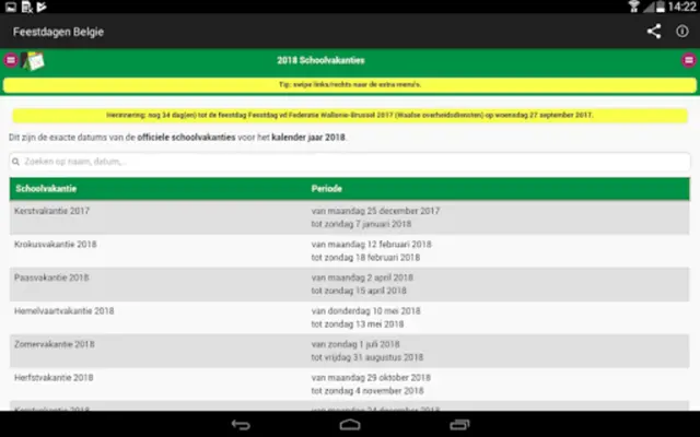 Belgian Holidays Calendar android App screenshot 13